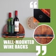 thumbnail image 4 of SGACAI Estante de almacenamiento montado en la pared, estante de madera para barril de whisky bourbon, organizador de utensilios de cocina, organizador de exhibición redondo, estantes de barra, est, 4 of 6