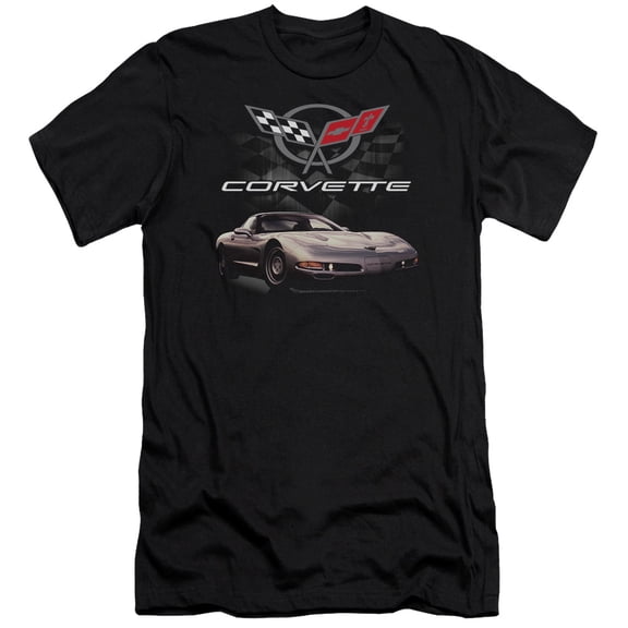 Chevrolet Checkered Past Premium Canvas Adult Slim Fit 30/1 T-Shirt Black