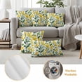 thumbnail image 6 of 2 Pack Outdoor Waterproof Throw Pillow Covers,Spring Yellow Wild Flowers Leaf Decorative Square Patio Pillowcases for Chair Couch Sofa 16x16in, 6 of 9