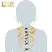 LIFETIME JEWELRY 5mm Rope Chain Necklace 24k Real Gold Plated-Women and Men (16 inches)
