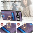 thumbnail image 6 of Dteck for Google Pixel 7A Case, 2 in 1 Magnetic Wallet with Phone Grip, Compatible with MagSafe, Detachable Premium PU Leather Magnetic Case with Card Slots Ring Holder,Purple, 6 of 9