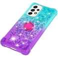 thumbnail image 6 of Clear Case for Samsung Galaxy A23 5G/4G with Ring Kickstand, Bling Gradient Quicksand Glitter Flowing Liquid Floating Case Cover for Samsung Galaxy A23 JB Bluish Violet, 6 of 14