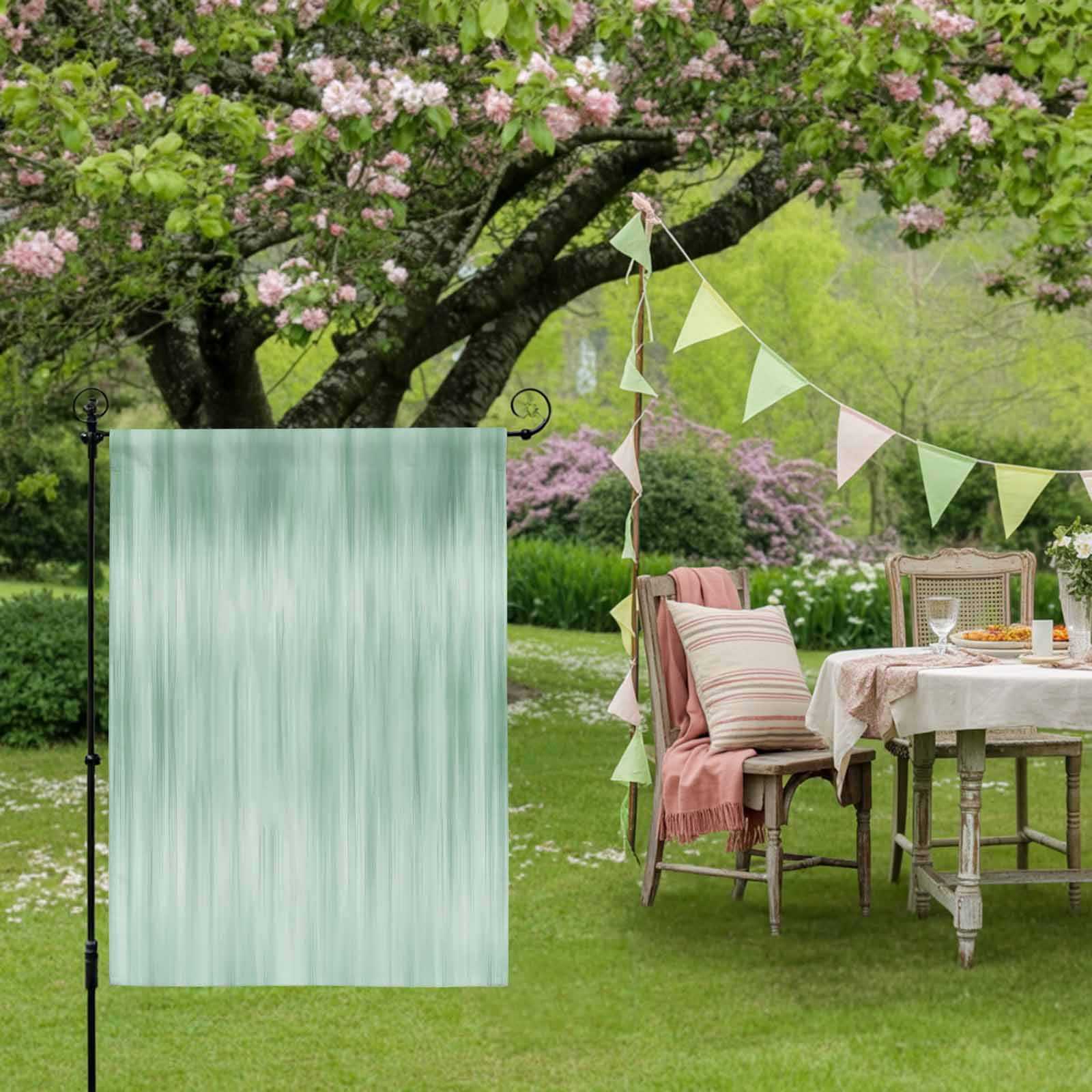 Green Ombre Striped House Flag 28 x 40 Inches, Modern Abstract Art Weather Proof Outdoor Patio Flags Double Sided Small House Decoration for Yard Lawn Outside Home