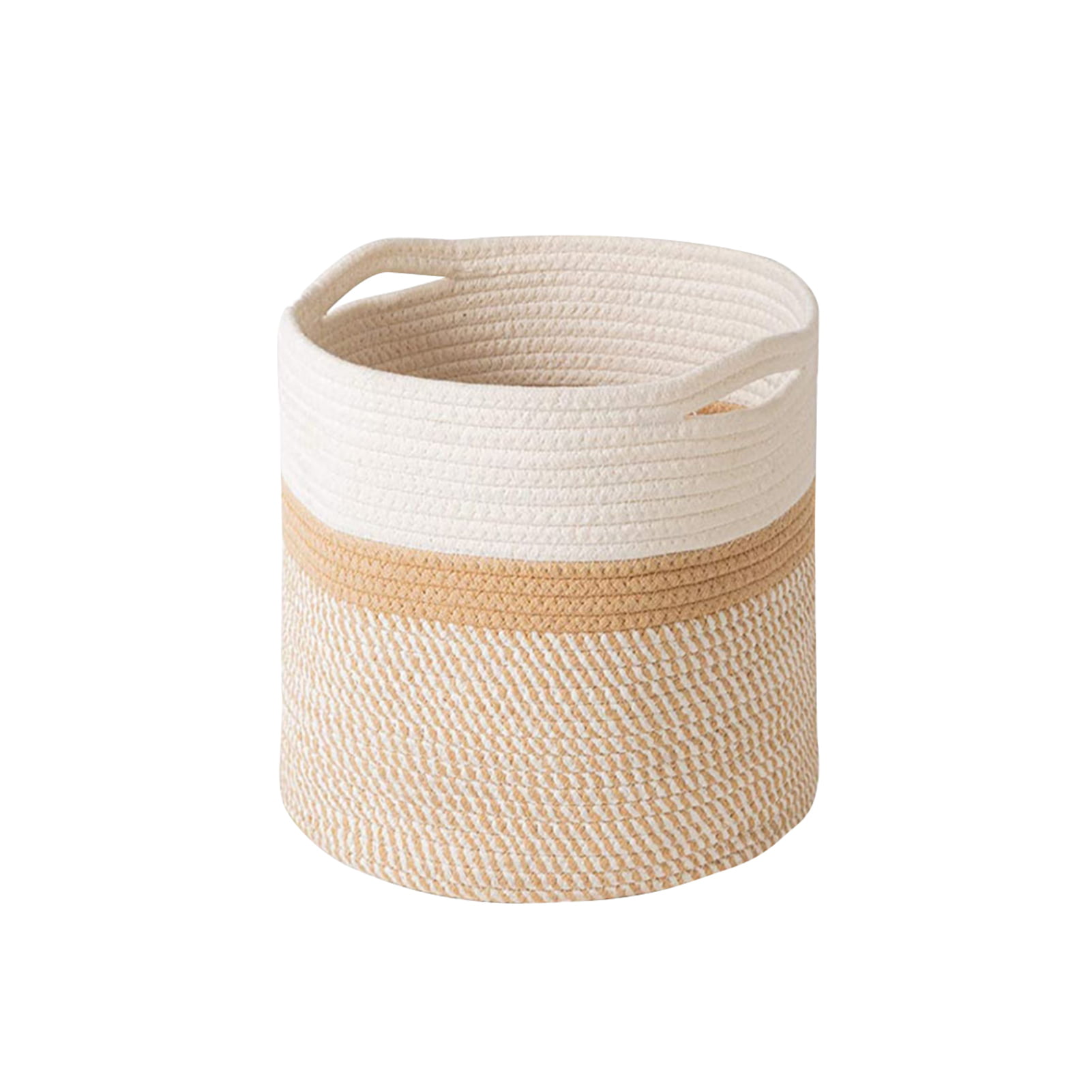 Woven Jute Flower Pot Storage Laundry Fabric Basket Braided Rope Home Indoor