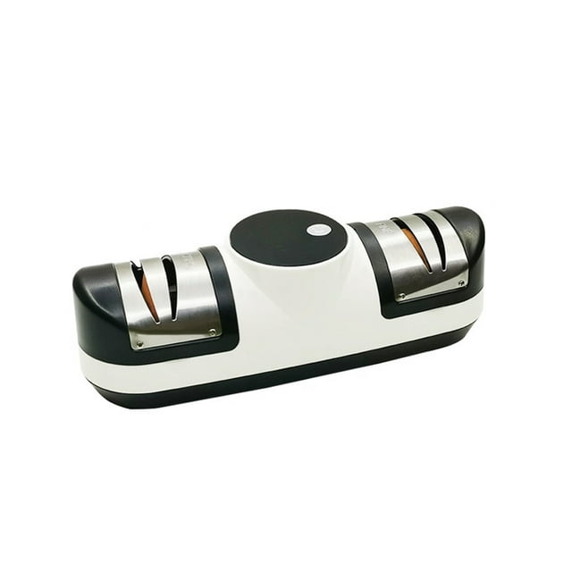 Amdohai Cordless Portable Electric Quick Cutter Sharpener Three-speed Adjustable Household Kitchen Restaurant Electric Cutters Sharpener Crude Fine Double Grinding Practical Cutter Sharpener