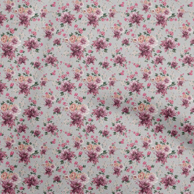oneOone Coton Popeline Gris Clair Tissu Robe Tissu Tissu Imprimé par la Cour 42 Pouces de Large