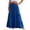 Dark Blue, variant on Tqcoqu Women's Solid Cotton Linen Tiered Maxi Skirt,Smocked Elastic High Waist Flowy Boho Beach Long Skirt