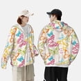 thumbnail image 4 of Kdxio Sweat à Capuche Rétro Imprimé Papillon Coloré Protection Solaire pour Activités Extérieures Hommes Femmes Léger à Fermeture Éclair Coupe-Vent UPF 50+ Protection UV-Moyen, 4 of 7