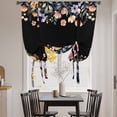 thumbnail image 3 of Black Spring Floral Balloon Curtains for Bedroom/Front Door/Bathroom, Elegant Flowers Farmhouse Botanical Tie Up Curtains 63 Inch Length Light Filtering Kitchen Curtains Shades for Windows 46"x63", 3 of 8