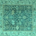 thumbnail image 1 of Ahgly Company Indoor Square Abstract Turquoise Blue Modern Area Rugs, 8' Square, 1 of 4