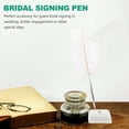thumbnail image 3 of CZCPP-Autruche Plume Stylo avec Support pour Stylo Mariage Bridal Autruche Stylos à Bille pour Décoration de Table de Mariage Fiançailles (Blanc), 3 of 4