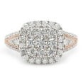 thumbnail image 2 of 1 1/3 ct. t.w Round Cut Lab Created Moissanite Diamond Halo Cluster Engagement Ring 14k Rose Gold Over Sterling Silver(G-H/VVS1, 1.33 Cttw)Ring Size-9.5, 2 of 7