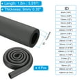 thumbnail image 2 of Uxcell 1"(25mm) ID x 6Ft Pipe Insulation Foam Tube, Pipe Cover Wrap Roll Bar Padding Tubing, Black 4 Pcs, 2 of 7