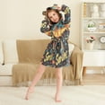 thumbnail image 3 of FORMRS Niños Bathrobe Unisex Hooded Robe Soft Plush Pajamas Sleepwear, Size 2-3T, Black Sardines Pattern, 3 of 7