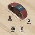 thumbnail image 5 of POWERTEC 10PK 3 x 18-Inch Sanding Belts, 60 Grit Aluminum Oxide Belt Sander Sanding Belt for Portable Belt Sander, Wood & Paint Sanding, Metal Polishing, 110800, 5 of 7