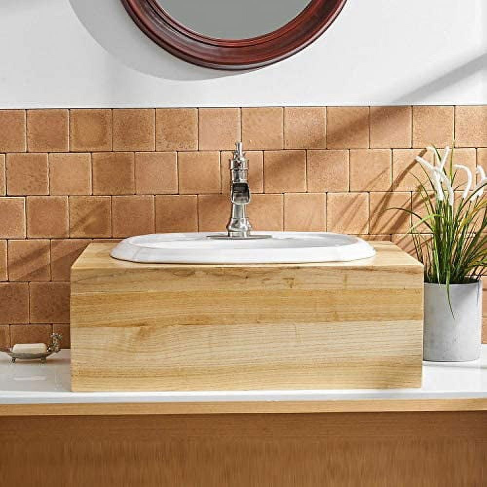 BWE Brushed Nickel Bathroom Faucet Waterfall Farmhouse Sink Mixer Tap Deck Mounted Single-Handle with Drain Assembly and Supply Hose Lead-Free Lavatory