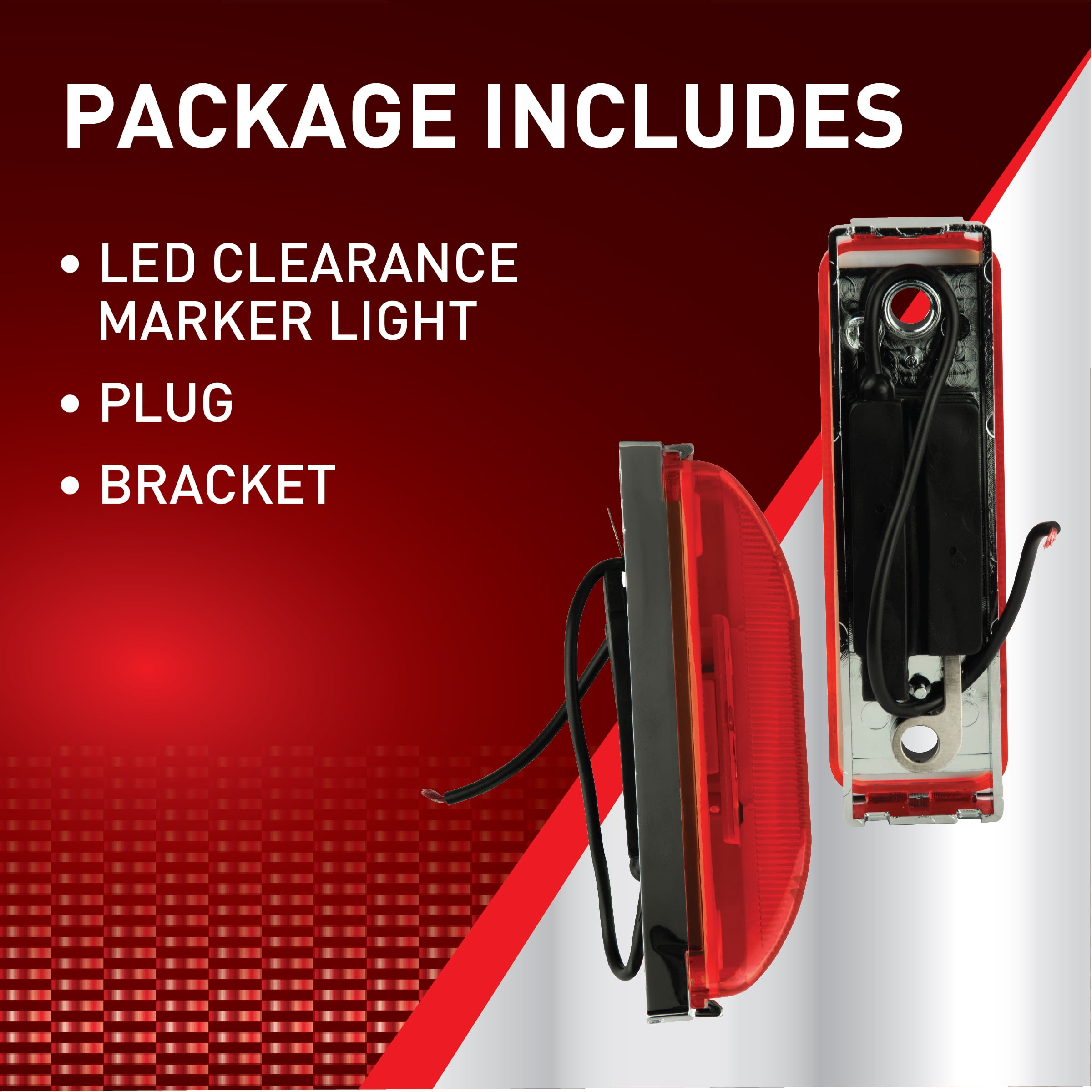 (2 pack) Hopkins Towing Solutions LED 4in Sealed Automotive Running Board Clearance Light, Red, CW1531R