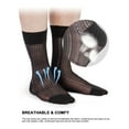 Spencer Mens Silk Sheer Nylon Dress Socks Ultra Thin Business Striped Socks, 5 Pairs