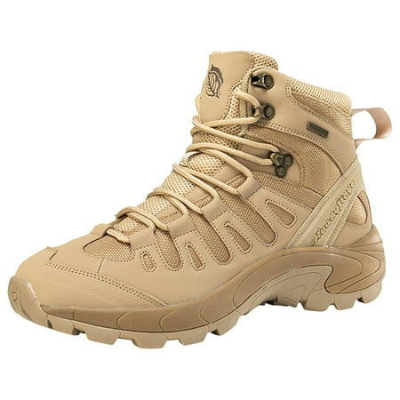 XDDST Shoes for Men Ankle Boots Fashionable New Pattern Simple Solid Color Thick Sole Comfortable Lace Up Casual Hiking Boots