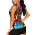 thumbnail image 3 of Fotbe Butterfly Garden Blusas Sin Mangas para Mujer – Estilo Casual, Corte Suelto, Slim-Fit, Cuello Redondo Deportivo, Tops de Verano para Gimnasio y Yoga-Large, 3 of 7