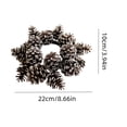 thumbnail image 3 of Fievgin Christmas Candle Rings, Artificial Snowy Pinecone Small Wreath for Holiday Table Centerpiece, 3 of 7