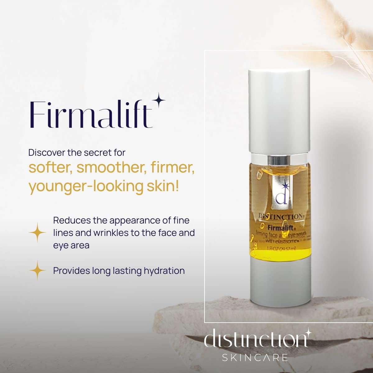 Distinction Firmalift Face & Eye Serum, Anti Aging Hydrating Serum, 1 Fl Oz