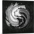 thumbnail image 1 of ARTCANVAS Ying Yang Koi Carp Fish Black White Canvas Art Print - Size: 18" x 18" (1.50" Deep), 1 of 9