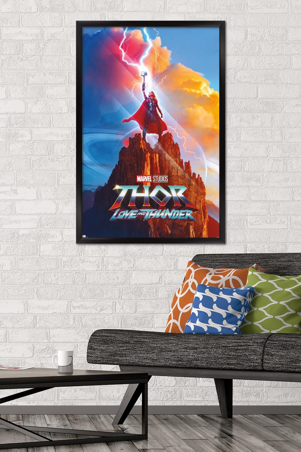Marvel Thor: Love and Thunder - Mighty Thor One Sheet Wall Poster, 22.375" x 34" Framed
