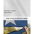 thumbnail image 6 of 4th of July RV Awning Sun Shade Screen 9'X15.3' Puerto Rico Flag Mesh Sunscreen Farm Barn Animal Rooster Awning Shade Screen with Zipper UV Blocker Completed Kits for RV Motorhome Camper Trailer, 6 of 7