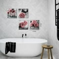 thumbnail image 5 of Pink Wall Decor Black and White Bathroom Wall Art Rose Gold Flower Canvas Prints Picture for Bedroom Kitchen Home Decoration 4Pcs/Sets Elegant Grey Floral Love Poster Painting Modern Artwork 12 x 12", 5 of 6