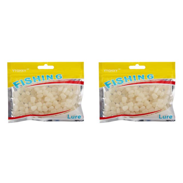Cebo de maíz suave con olor cebo de flotabilidad de maíz falso accesorios de pesca blanco 100 Uds.