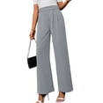 thumbnail image 3 of SLADYGLO Women High-Waist Zipped Up Wide-Leg Trousers Elegant and Professional, 3 of 7