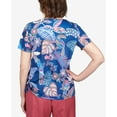 thumbnail image 5 of Alfred Dunner Womens Petite Mosaic Parrot Drawstring Hem Top, 5 of 6