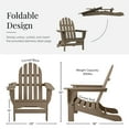 thumbnail image 6 of DuroGreen Folding Adirondack Chair Set Made With All-Weather Tangent Lumber, 2 Chairs, 1 Side Table, Oversized, High End Patio Furniture for Porch, Lawn, Deck, No Maintenance, US Made, Weathered Wood, 6 of 8
