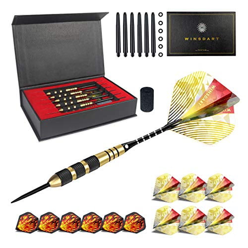 Professional Steel Tip Darts Set 6 X 22g Brass Barrels With 12 Flights for sale online 