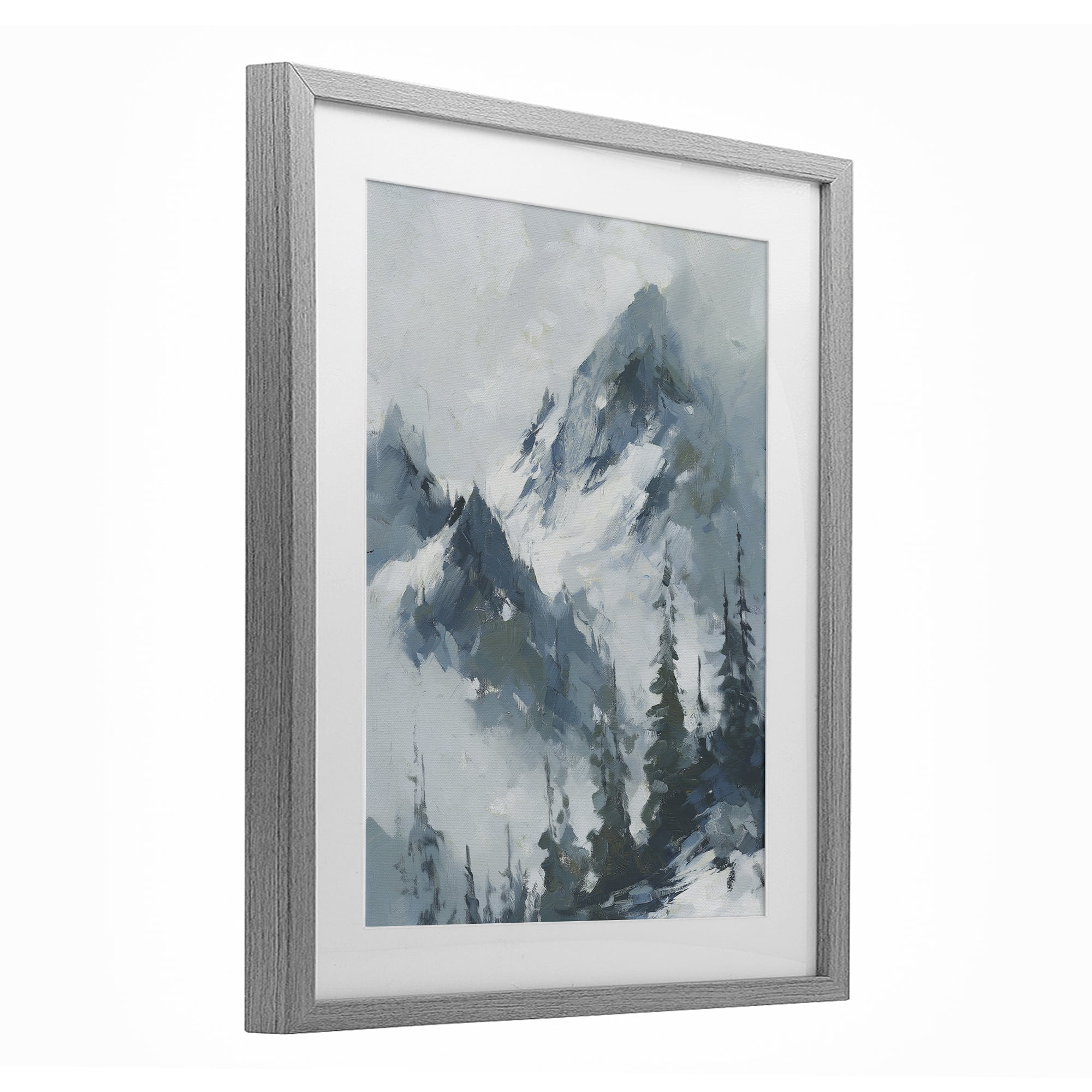 Stupell Industries Frozen Majesty Mountains Gray Framed Print Under Glass, design by Svetlana Aleynikova