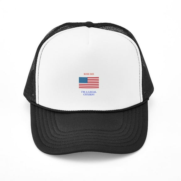 CafePress - KISS ME, I'm A LEGAL CITIZEN - Adjustable Unisex Printed Trucker Hat with Mesh Back