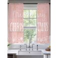 thumbnail image 2 of Pink Merry Christmas Sheer Curtains 72 Inch Length 2 Panels Set for Living Room/Bedroom, Xmas Winter Snowflake Yellow Pink Curtain Sheers Drapes Rod Pocket Curtains Window Treatment Set 52''x72''x2, 2 of 7