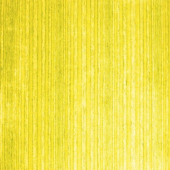 Ahgly Company Indoor Square Abstract Yellow Contemporary Area Rugs, 8' Square