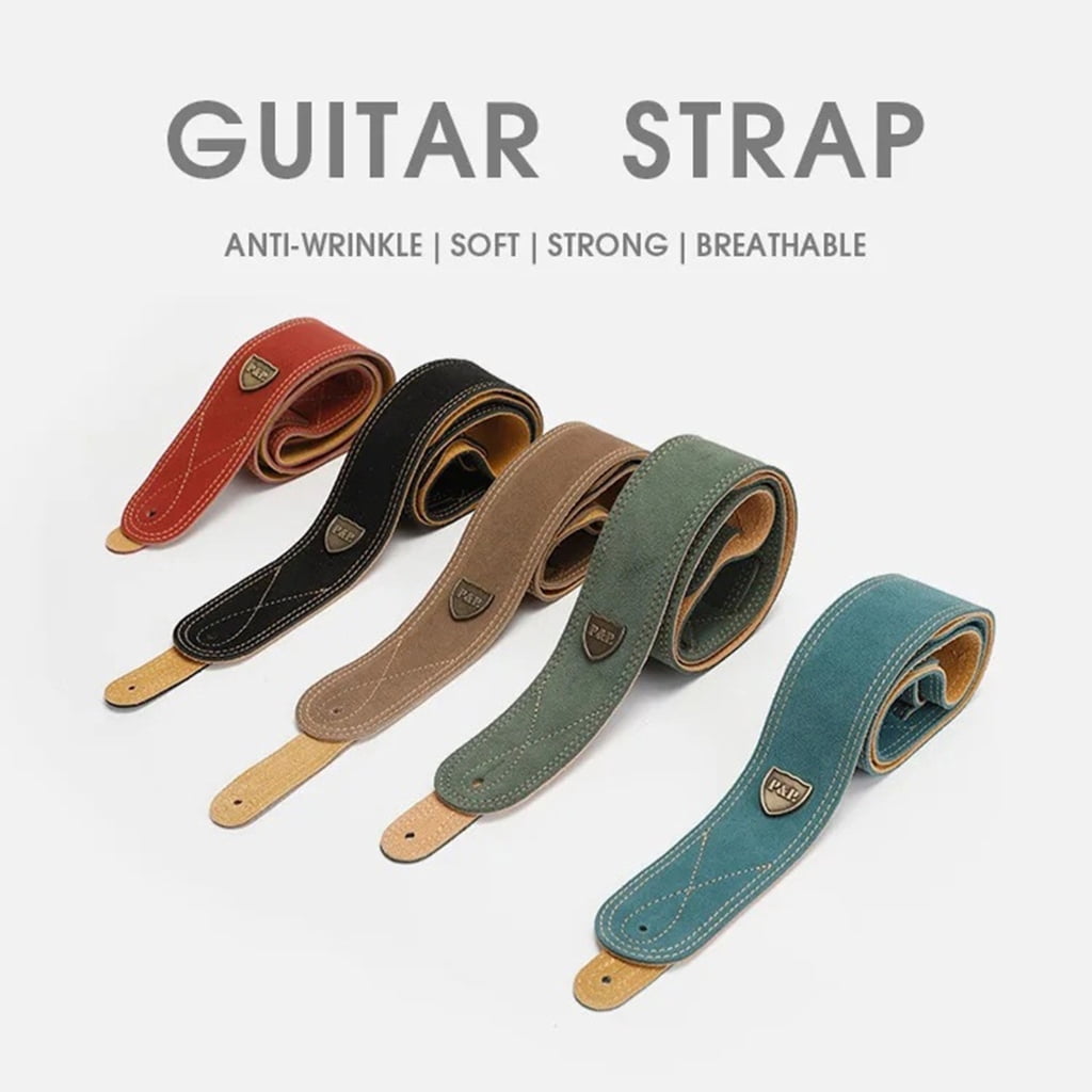 Breathable Guitar Strap PU Leather Strong Stitching Ergonomic Design Bass Shoulder Suitable for Secure Hold