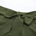 thumbnail image 3 of Lovskoo Womens Vintage High Waist A-Line Skater Skirt Bow Tie Flared Midi Skirt with Pockets Olive Green S, 3 of 6