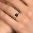 thumbnail image 4 of Gem Stone King 14K Yellow Gold Blue Sapphire Engagement Ring for Women | 2.46 Cttw | Round 8MM | Gemstone September Birthstone | Size 6, 4 of 6