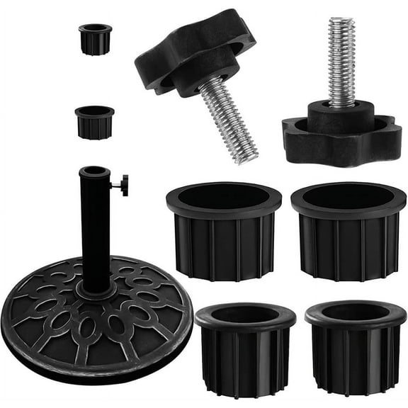 NOGIS 6 Pcs Umbrella Base Stand Hole Ring Plug Cover and Cap Umbrella Stand Replacement Part with Thread Replacement Hand Knob Threaded Plastic Knobs Patio Umbrella Handle Replacement Parts