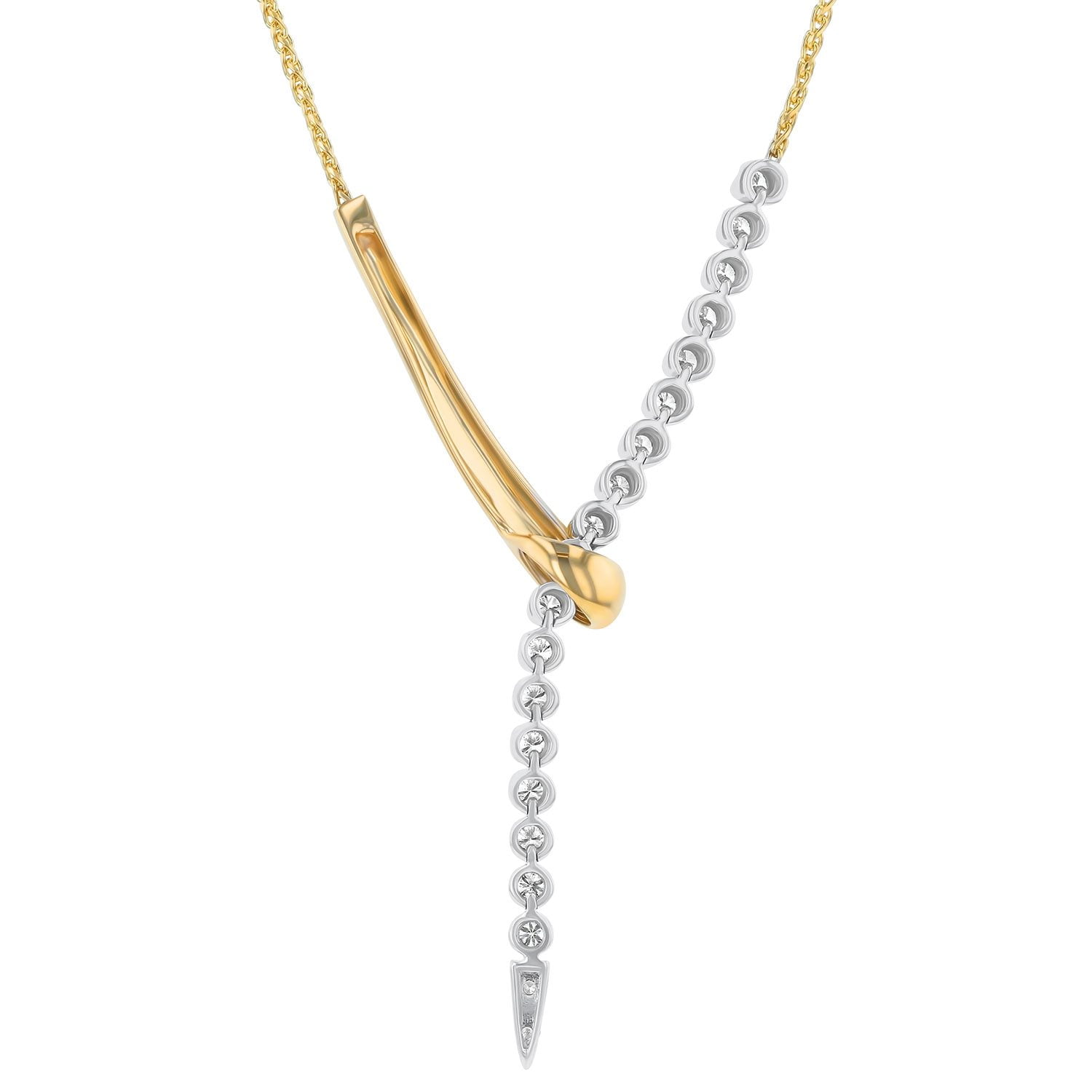 ꕤclara* 【3点】 Classic Shared Prong Lab Diamond Cross Necklace (3 ct. tw