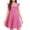 Hot Pink, variant on Arshiner Girls Dress Summer Ruffle Sleeve Mesh A Line Casual Party Dresses with Pockets