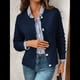 thumbnail image 5 of Cárdigan de Punto para Mujer, Informal, de Larga, con Botones, Abierto, Moderno, para Exteriores Azul Marino L, 5 of 10