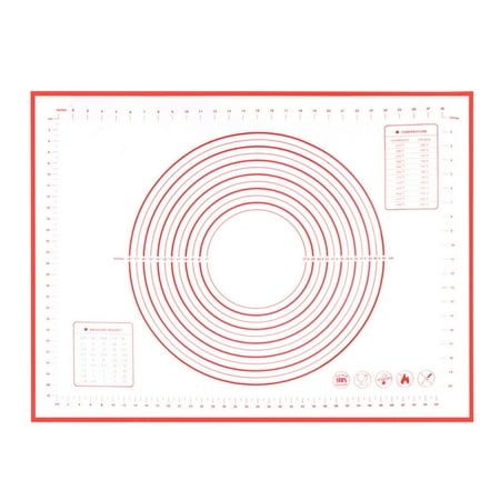 

Food Grade Silicone Baking Mat Non-slip Thicken Liner Mat Red Pastry Rolling Mat Baking Tray Pad with Scale for Kitchen Restauran