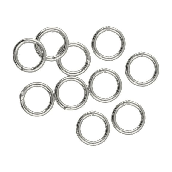The Beadsmith Soldered Jump Rings – 6mm, Silver Plated, 19-Gauge (1.062mm) Wire Thickness, 144 Pieces – Findings for Making Keychains, Charms, Chain Mail and Body Jewelry