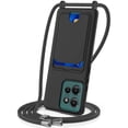 thumbnail image 1 of For Motorola Edge 50 5g Case Liquid Silicone Card Holder Phone Back Cover With Lanyard, 1 of 5