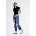 thumbnail image 5 of Mica Denim - High Rise Heavily Distressed Straight Crop Jeans (27.5" Inseam) - MDP-T3014M, 5 of 8
